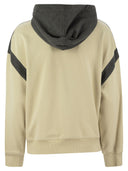 Brunello Cucinelli Smooth Cotton Fleece Topwear With Zip, Hood And Shiny Trim