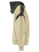 Brunello Cucinelli Smooth Cotton Fleece Topwear With Zip, Hood And Shiny Trim