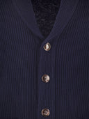 Brunello Cucinelli Button Cotton Rib Cardigan