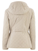 Moorer Quilted Hooded Jacket With Adjustable Waist