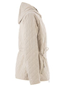Moorer Quilted Hooded Jacket With Adjustable Waist