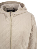 Moorer Quilted Hooded Jacket With Adjustable Waist