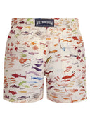 Vilebrequin Men’ Recycled Polyamide Swim Shorts With Multicolour Fish Print