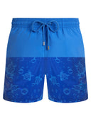 Vilebrequin Swim Shorts With Blue Gradient And Water Reactive Turtle Print