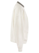 Brunello Cucinelli Smooth Cotton Fleece Topwear With Ribbed Collar Precious