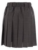 Brunello Cucinelli Pleated Virgin Wool Organza Mini Skirt