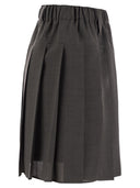 Brunello Cucinelli Pleated Virgin Wool Organza Mini Skirt
