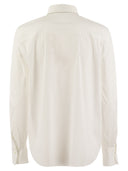 Brunello Cucinelli Stretch Cotton Poplin Shirt With Shiny Trim