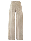 Brunello Cucinelli Sleek Velvet Cotton And Viscose Loose Trousers