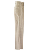 Brunello Cucinelli Sleek Velvet Cotton And Viscose Loose Trousers