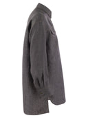 Brunello Cucinelli Lightweight Linen Canvas Shirt With Press Studs And Shiny Tab