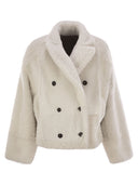 Brunello Cucinelli omkeerbare fuzzy shearling bovenkleding met sieraden