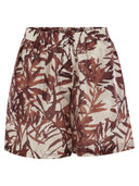 Brunello Cucinelli Herbarium Print Silk Pongée Shorts