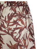 Brunello Cucinelli Herbarium Print Silk Pongée Shorts