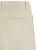 Pantaloni per il tempo libero di Brunello Cucinelli in lino, seta, lana e diagonale di cotone con doppia striscia di freccette