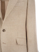 Brunello Cucinelli Linen, Wool And Silk Chevron Deconstructed Blazer