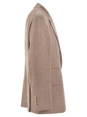 Brunello Cucinelli Houndstooth Wool, Linen And Silk Deconstructed Jacket