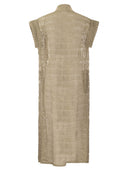 Brunello Cucinelli Net Long Cardigan In Linen And Silk