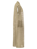 Brunello Cucinelli Net Long Cardigan In Linen And Silk