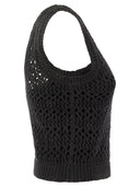 Brunello Cucinelli Net Knitted Linen And Silk Top