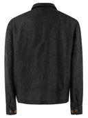 Brunello Cucinelli Denim Effect Leinenjacke mit Tasche