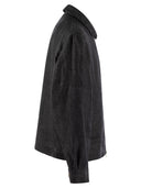 Brunello Cucinelli Denim Effect Leinenjacke mit Tasche