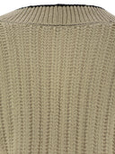 Brunello Cucinelli Perforated Rib Cotton Knit Cardigan With Jewellery