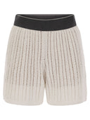 Brunello Cucinelli Cotton Net Stick Shorts