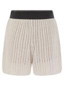 Brunello Cucinelli Cotton Net Stick Shorts