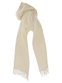 Brunello Cucinelli Double Knit Wool And Cashmere Poncho With Hood And Fringes