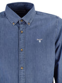 Barbour Cotton Denim Shirt With Button Down Collar