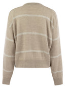 Brunello Cucinelli Alpaca, katoen en wollen trui met pailletten