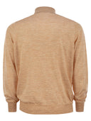 Brunello Cucinelli lett kashmir, silke og linstrikket polo skjorte