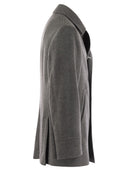 Brunello Cucinelli One And A Half Breasted Cashmere Coat With Metal Buttons