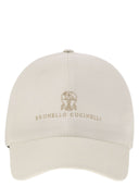 Brunello Cucinelli Diagonal Linen, Wool And Silk Baseball Cap With Embroidered Logo
