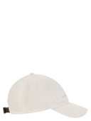 Brunello Cucinelli Diagonal Linen, Wool And Silk Baseball Cap With Embroidered Logo