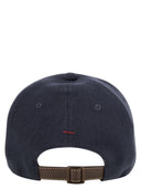 Brunello Cucinelli Diagonal Line, wełna i jedwabna czapka baseballowa z haftowanym logo