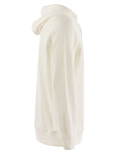 Brunello Cucinelli Cotton Fleece Topwear With Hood And Ribbed Cotton Knit Sleeve