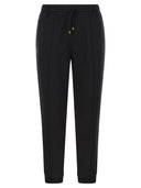 Brunello Cucinelli Techno Cotton Fleece Trousers With Zip On Stretch Bottom, Crete And Piping