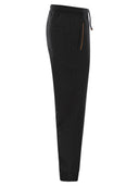 Brunello Cucinelli Techno Cotton Fleece Trousers With Zip On Stretch Bottom, Crete And Piping