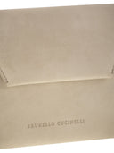 Brunello Cucinelli Bc Duo Suede Clutch Bag With Precious Chain