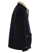 Brunello Cucinelli Outerwear In Beaver Double Wool With Corduroy Inserts