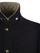 Brunello Cucinelli Outerwear In Beaver Double Wool With Corduroy Inserts