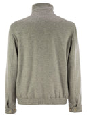 Brunello Cucinelli Wool, Silk And Cashmere Chevron Bomber Jacket