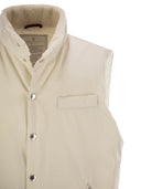 Brunello Cucinelli Sleeveless Down Jacket With Sheepskin Collar