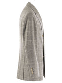 Brunello Cucinelli One And A Half Breasted Deconstructed Jacket In Prince Of Wales