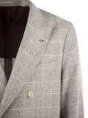 Brunello Cucinelli One And A Half Breasted Deconstructed Jacket In Prince Of Wales