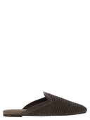 Brunello Cucinelli Techno Raffia Slipper z cennym wykończeniem