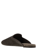 Brunello Cucinelli Techno Raffia Slipper z cennym wykończeniem