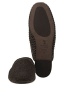 Brunello Cucinelli Techno Raffia Slipper z cennym wykończeniem